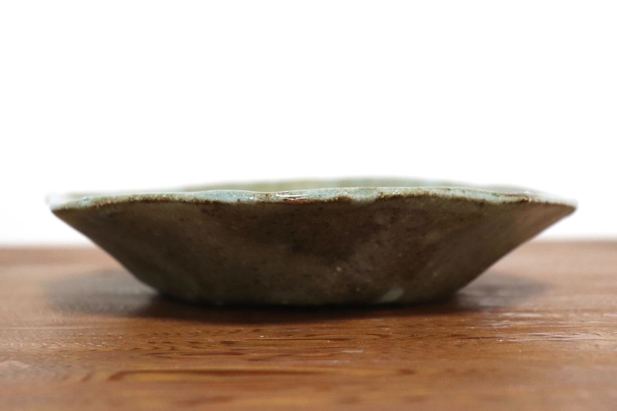 GMIO504A◯丹山窯 丹波焼 八角皿 緑 陶器 丹波篠山 伝統工芸 未使用