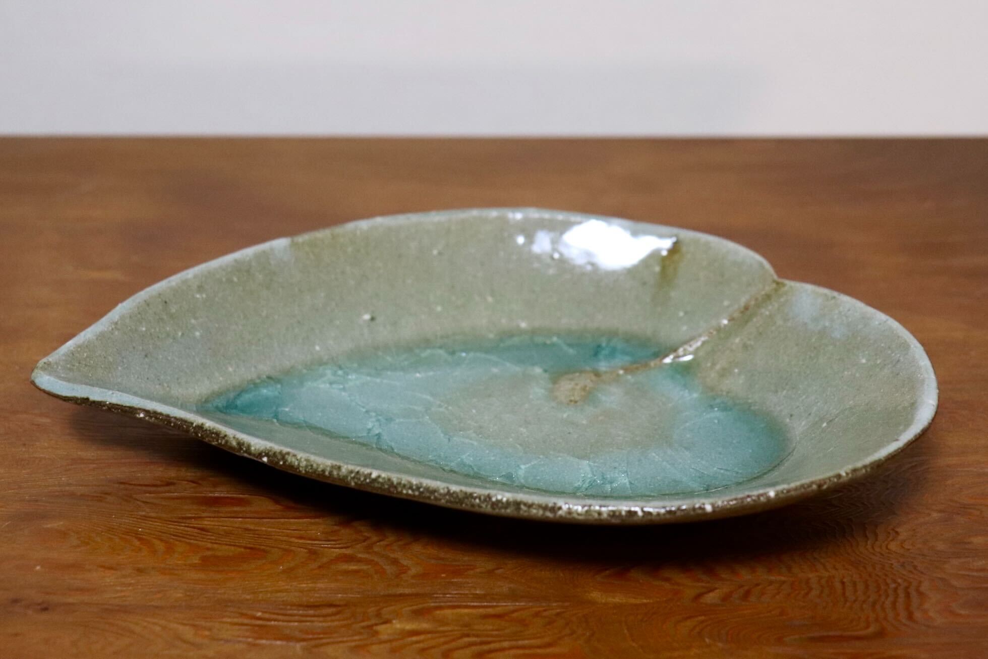 GMIO495L◯丹山窯 丹波焼 葉形皿 陶器 丹波篠山 伝統工芸 未使用