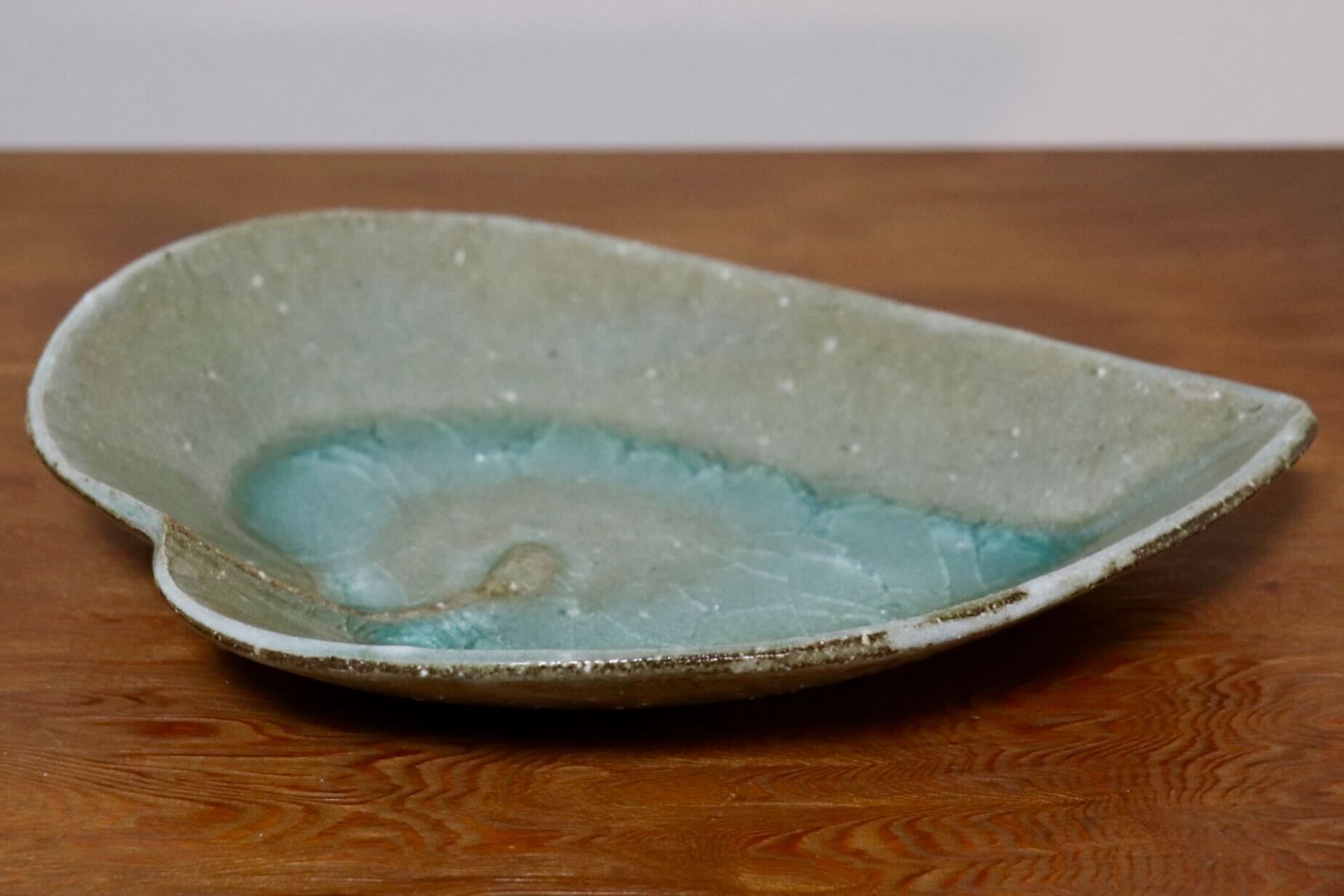 GMIO495L◯丹山窯 丹波焼 葉形皿 陶器 丹波篠山 伝統工芸 未使用