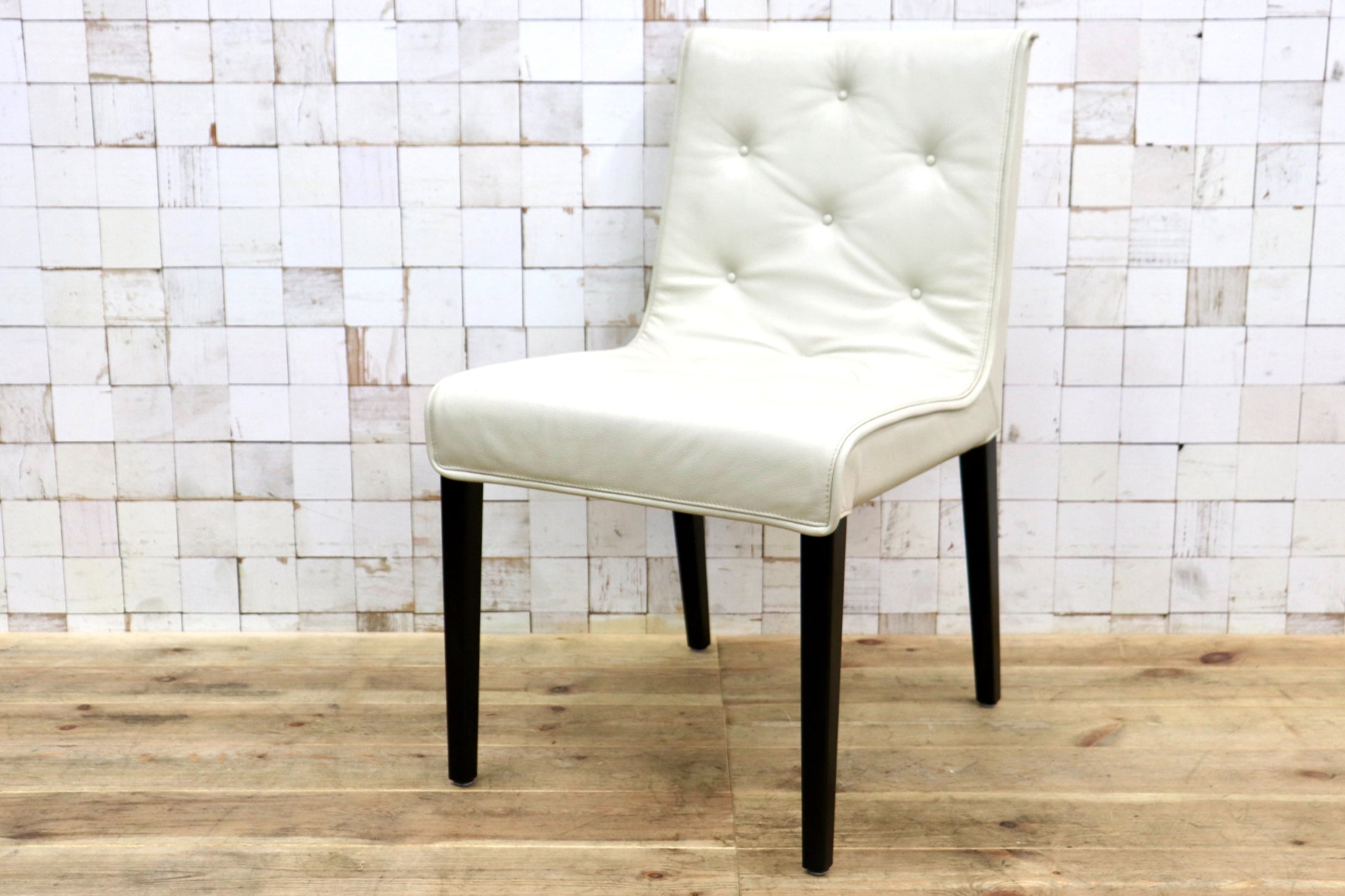 GMJK9E◯Wittmann / ヴィットマン レズリー 本革 ダイニングチェア ホワイト オーストラリア 定価22.5万