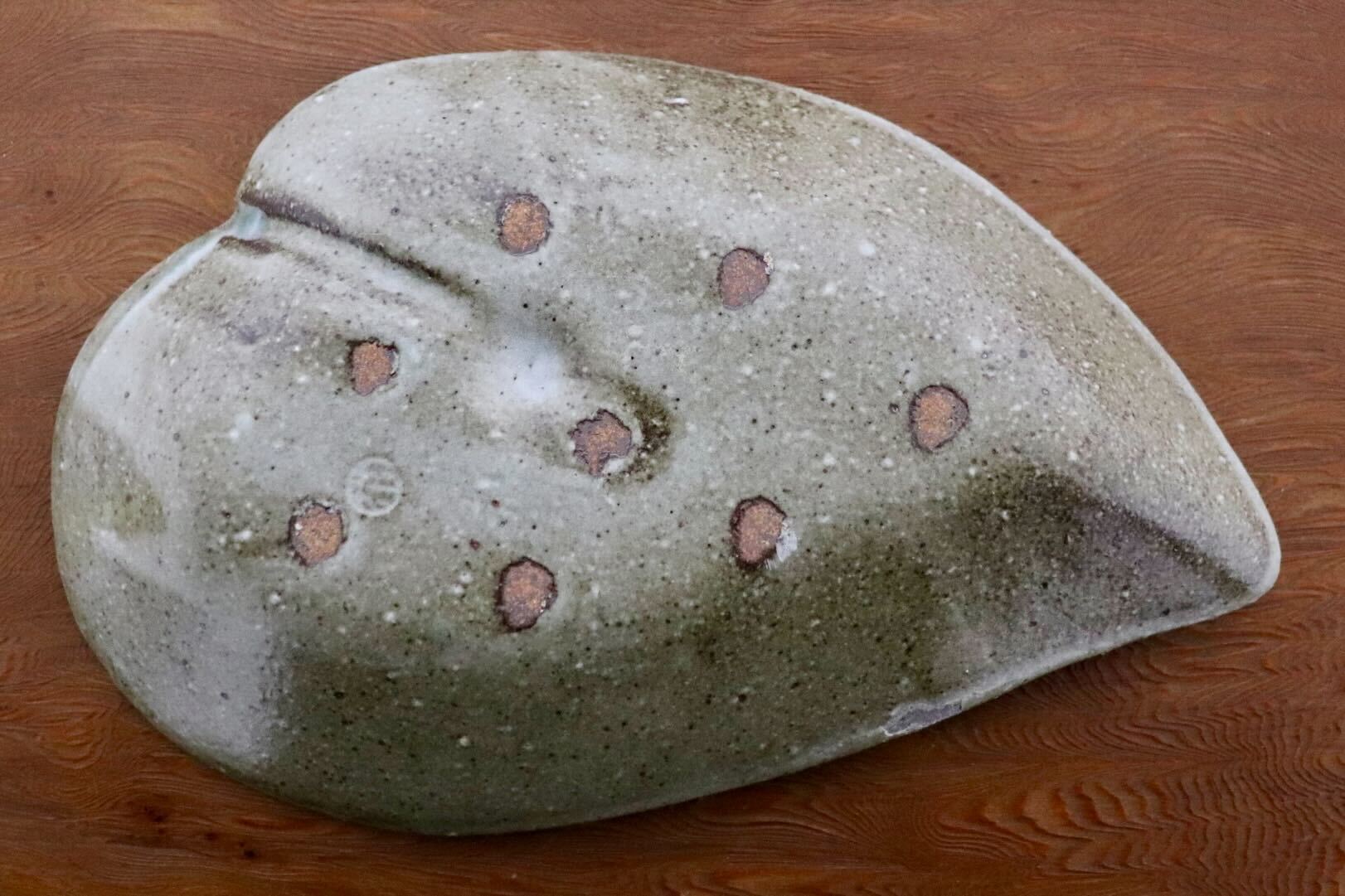 GMIO495L◯丹山窯 丹波焼 葉形皿 陶器 丹波篠山 伝統工芸 未使用