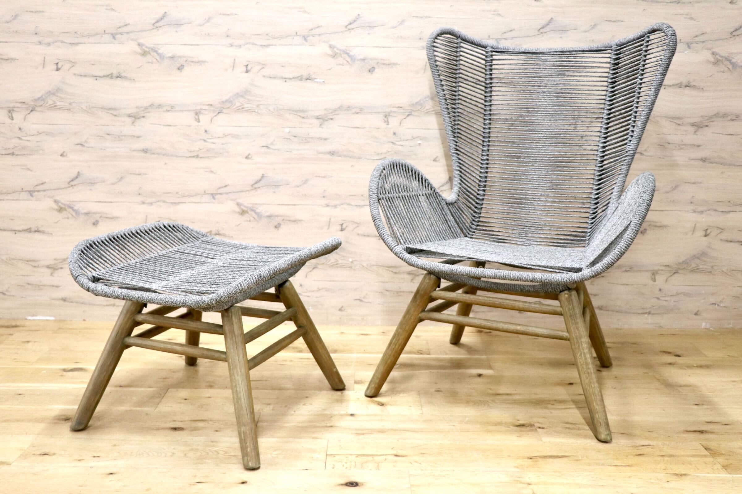 GMJH151◯NAUTIN / ノイジン ゴードリラックスチェア ラウンジチェア オットマン ナチュラル モダン 展示品