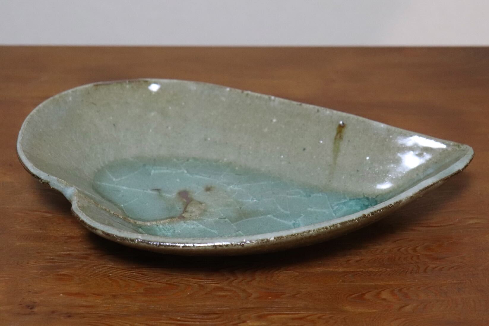 GMIO495N◯丹山窯 丹波焼 葉形皿 陶器 丹波篠山 伝統工芸 未使用