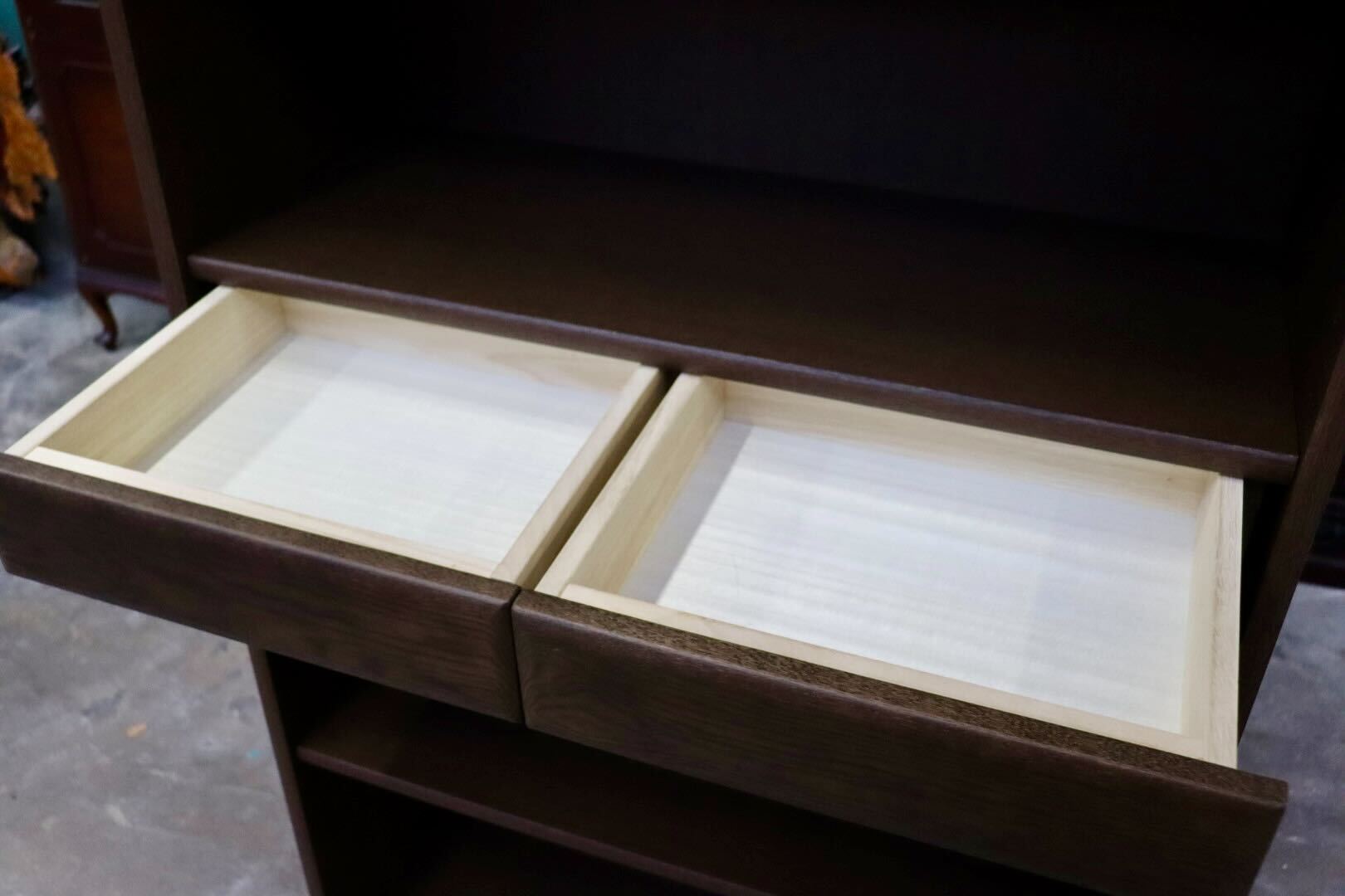 GMIS438○浜本工芸 / HAMAMOTO No.3600 書棚 本棚 ブックシェルフ ラック キャビネット 収納棚 楢材 無垢 定価約10.5万 モデルルーム展示品