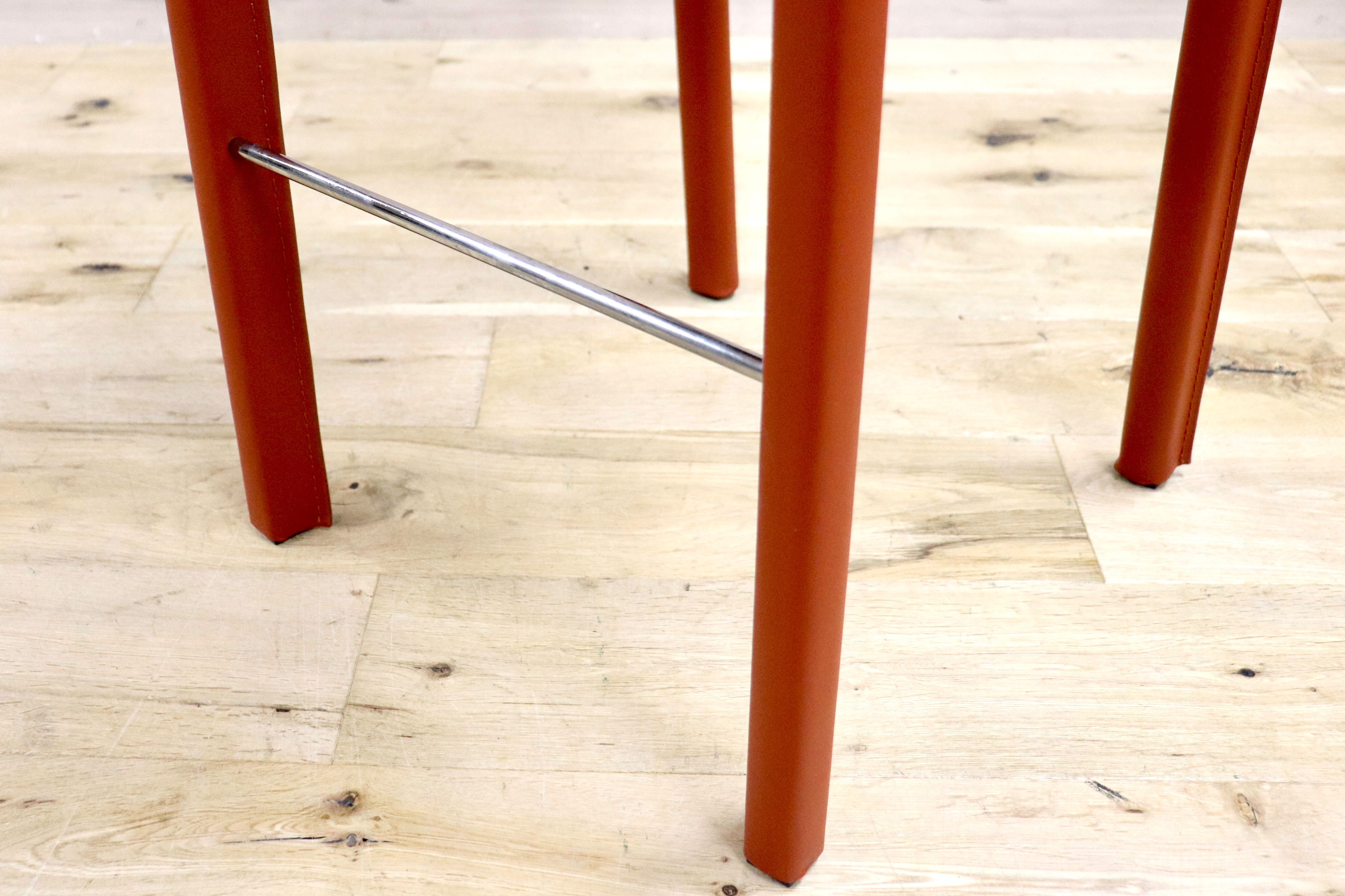 GMGN476A○アダル カウンターチェア ハイチェア バーチェア ハイスツール バースツール リサイクルレザー 赤 モダン シンプル 展示品