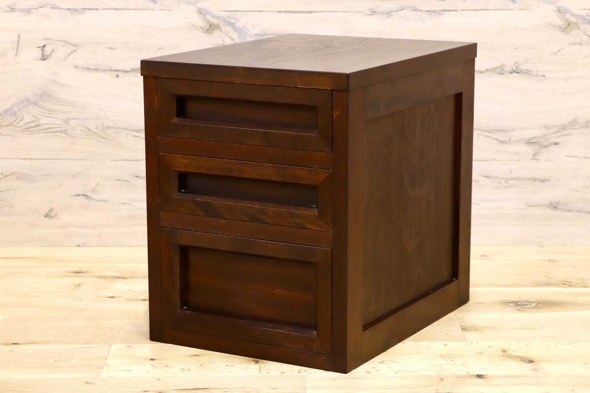 GMIK925○民芸家具 小箪笥 タンス 3段チェスト 時代箪笥 整理箪笥 引き出し収納 キャスター 和家具 和室 レトロ