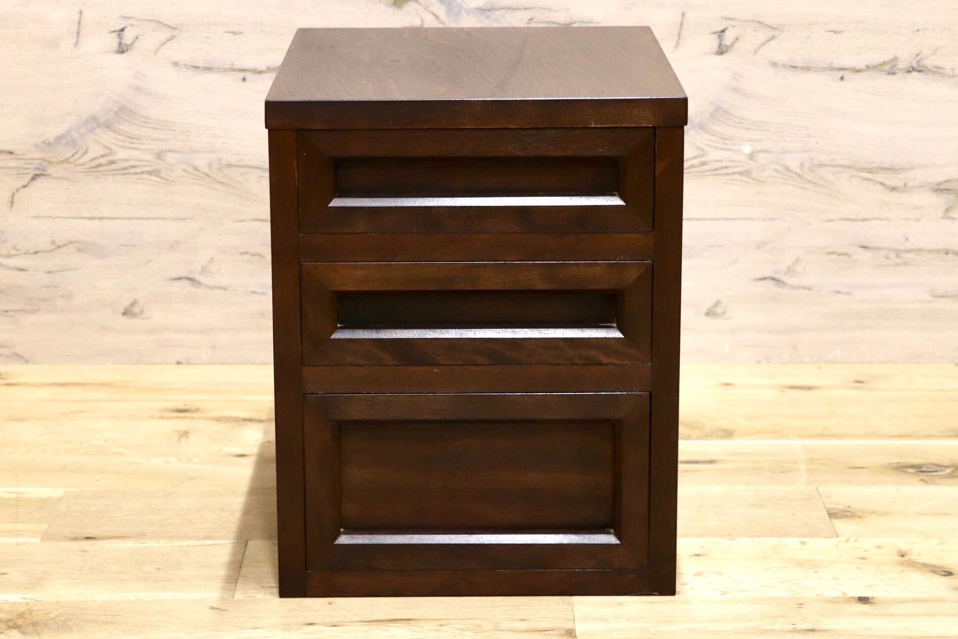 GMIK925○民芸家具 小箪笥 タンス 3段チェスト 時代箪笥 整理箪笥 引き出し収納 キャスター 和家具 和室 レトロ