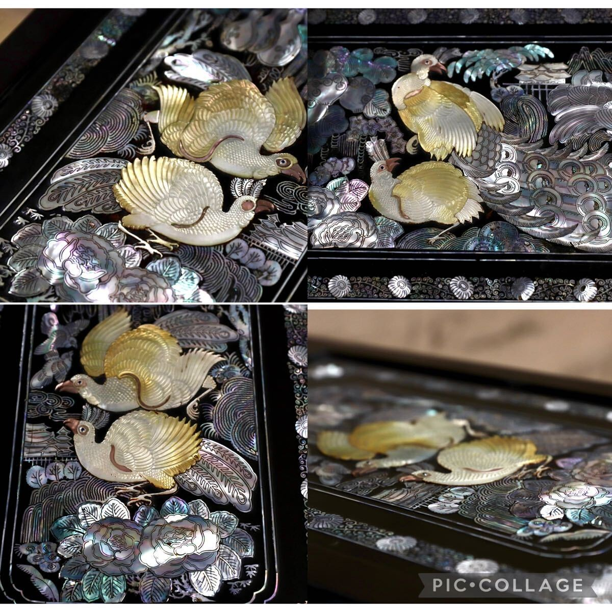 GMIK681○李朝家具 螺鈿細工 ドレッサー 鏡台 伝統工芸 化粧台 アンティーク 姿見