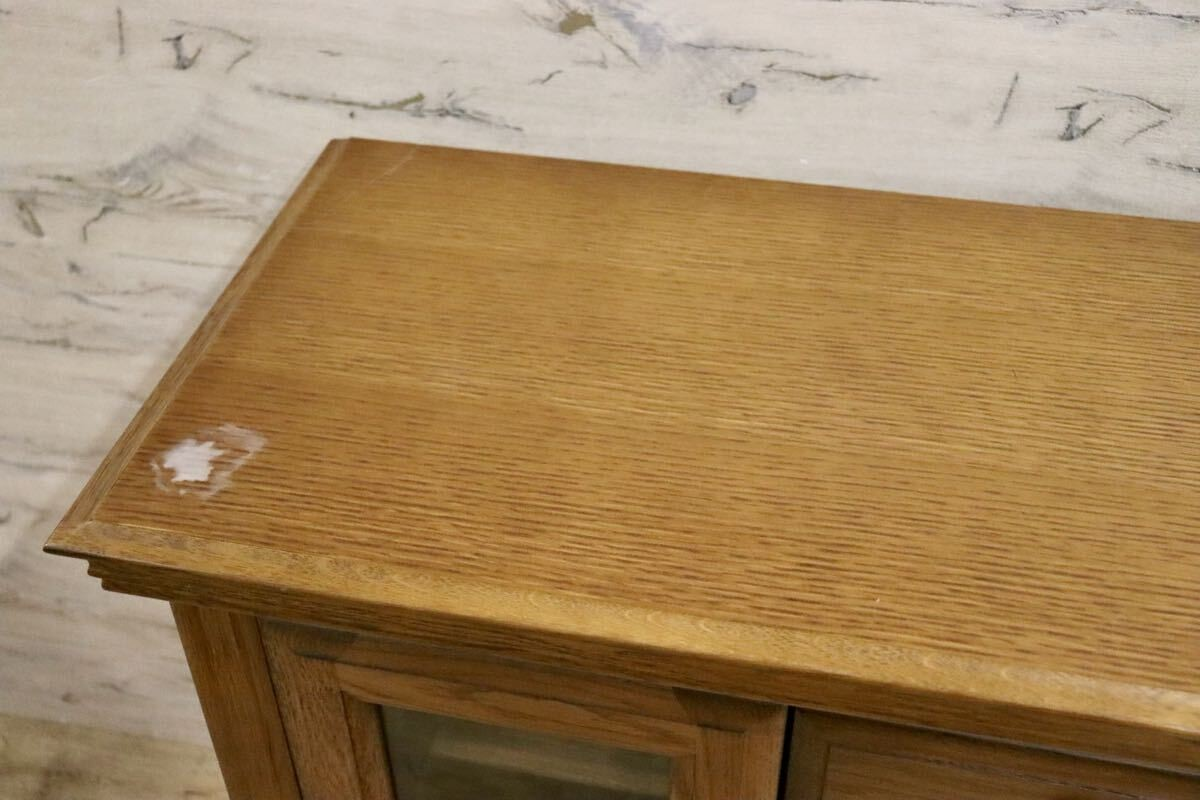 GMIS344○大雪木工 エバンシー サイドボード キャビネット リビングボード 飾り棚 収納家具 楢材 旭川家具