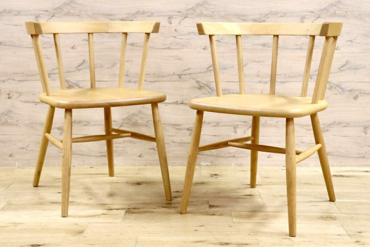 GMIH263E○KINOSHITA / キノシタ calore ダイニングチェア 2脚セット セミアームチェア 椅子 シンプル ナチュラル 木製家具 北欧スタイル.