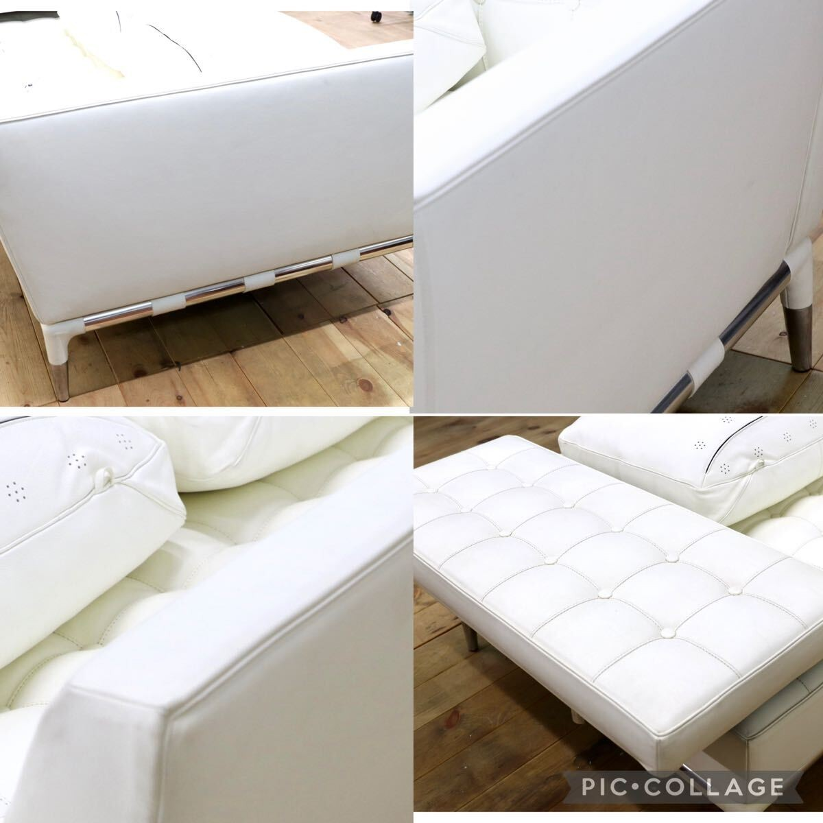 GMIK670○Cassina / カッシーナ PRIVE プリヴェ 2人掛けワイド 左肘アームソファ フィリップ・スタルク イタリアモダン 白本革 定価345万