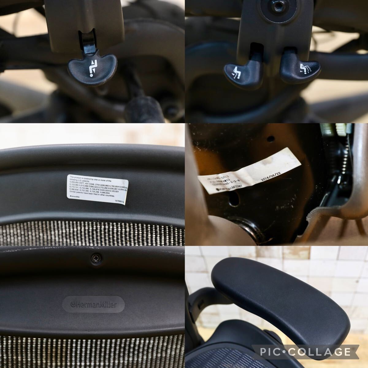 GMIK357○Herman Miller / ハーマンミラー アーロンチェア クラシック Bサイズ オフィスチェア デスクチェア ワークチェア 16年製