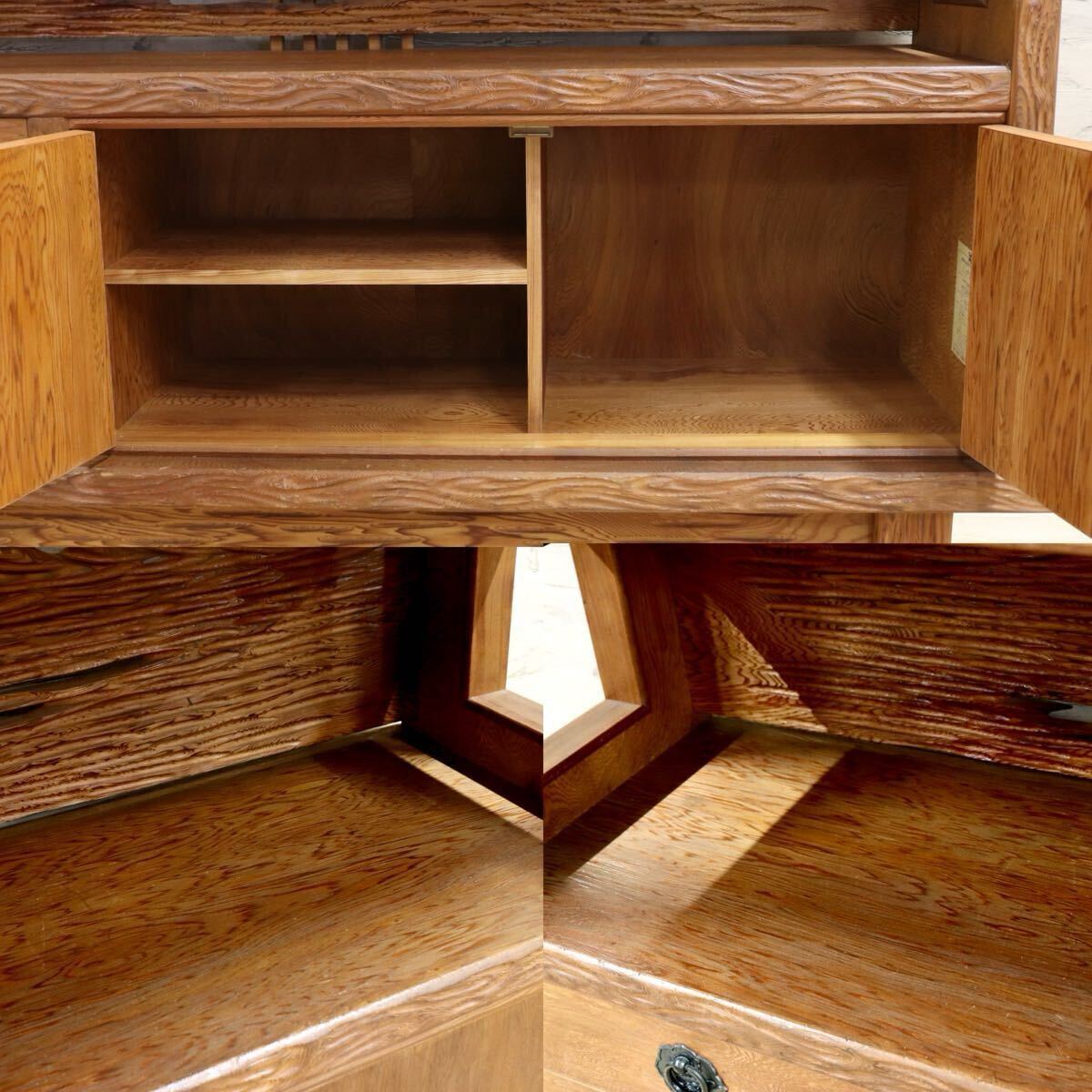 GMIH280○世界遺産屋久杉 茶棚 サイドボード リビングボード 飾り棚 キャビネット 和家具 レトロ アンティーク 座敷 和室 煎茶道具