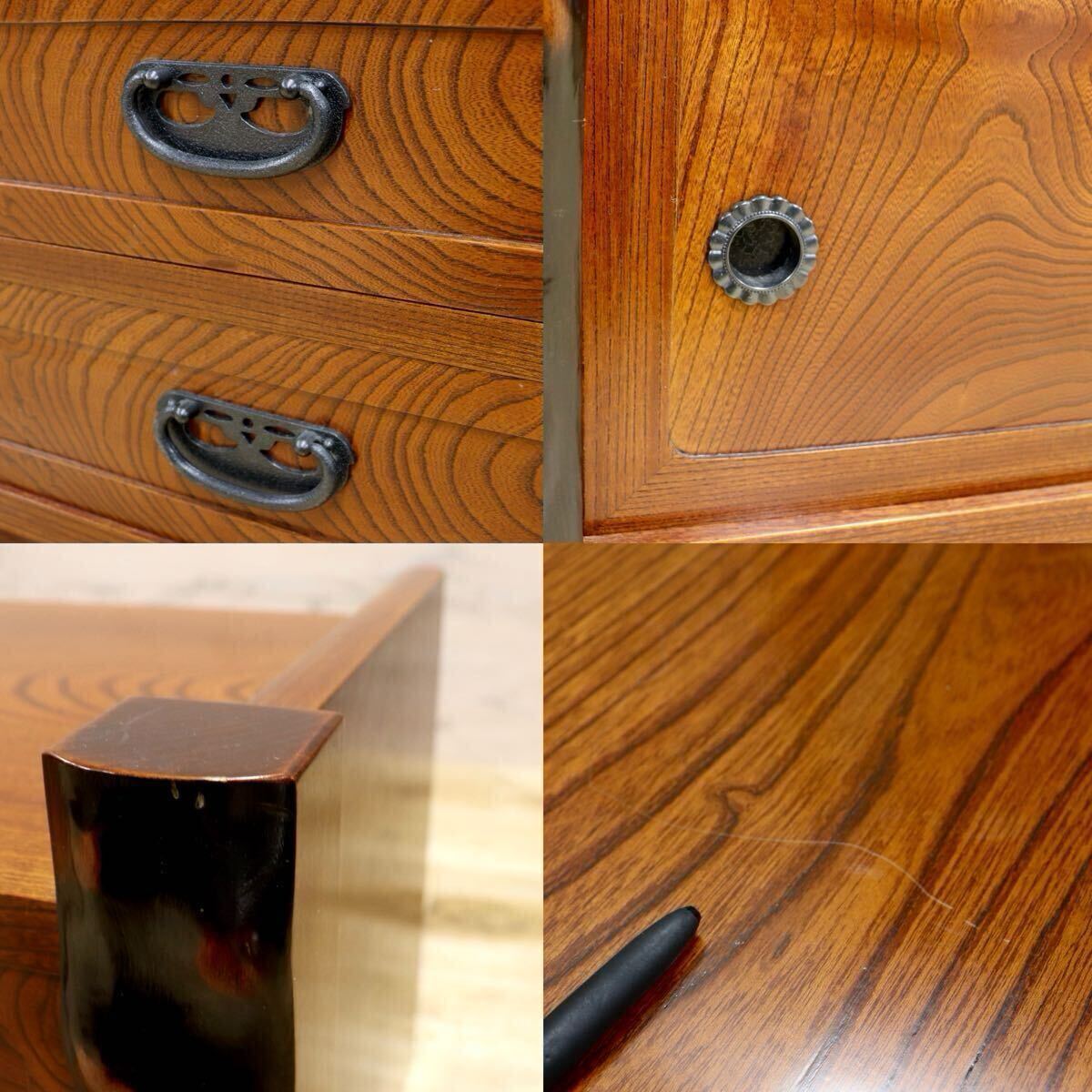 GMIH151○欅材 置き床 飾り棚 花台 ローボード 床の間 和室 茶室 和家具 伝統工芸 和モダン 茶棚 古民家