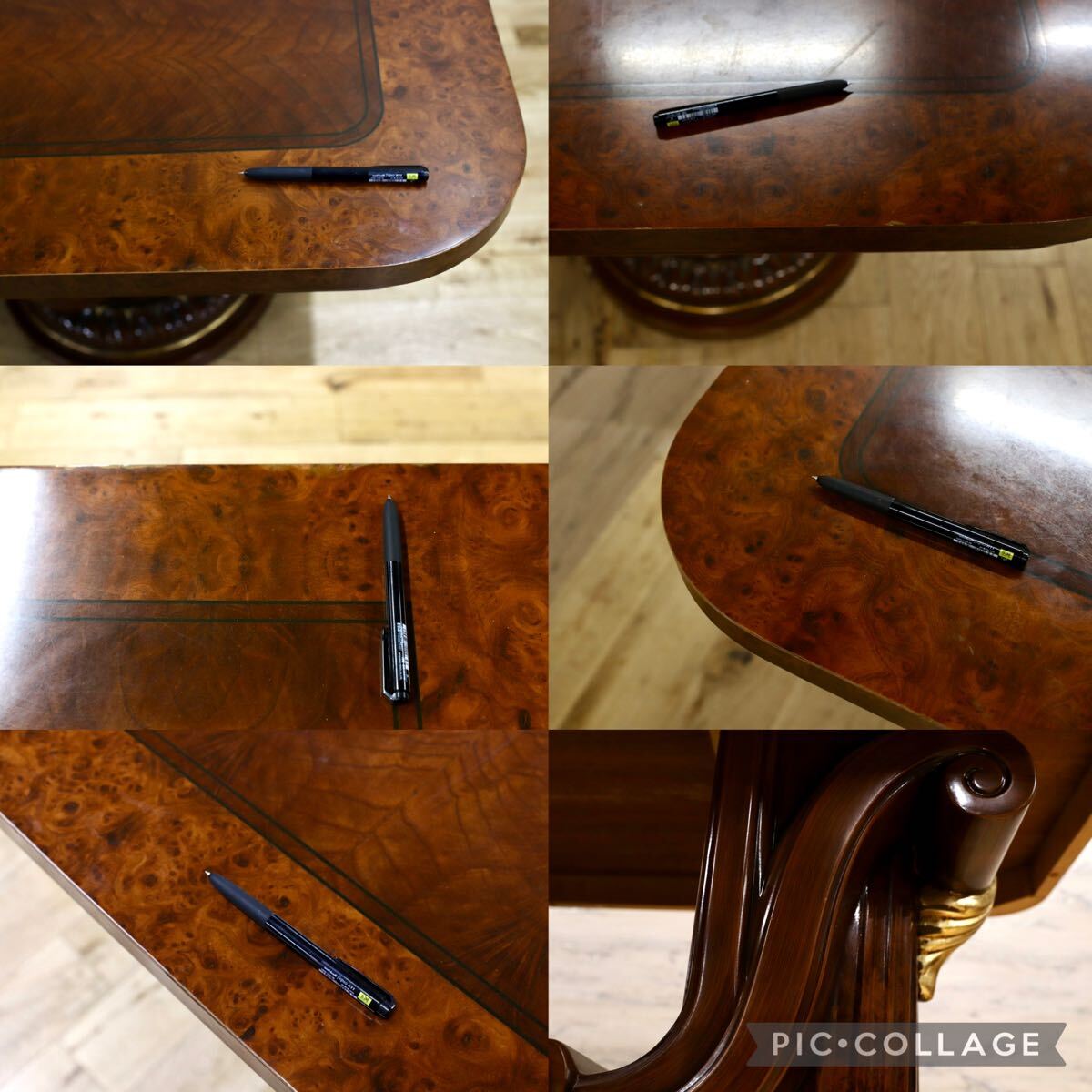 GMIS421○イタリア製 クラシック エレガント ロココ調 ダイニングテーブル 食卓テーブル ヴィンテージ アンティーク