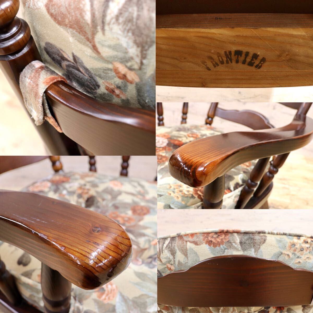 GMIS414C○飛騨産業 / HIDA キツツキ フロンティア アームチェア 椅子 1人掛けソファ ラウンジチェア 廃番 オールド カントリー 稀少