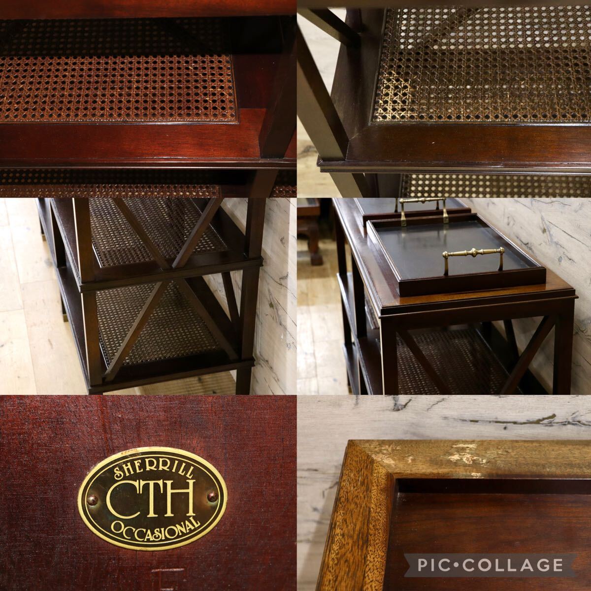 GMJK27C○SHERRILL / シェリル CTH Occasional コンソールシェルフ ラック 3段 トレイ付き クラシック アメリカ高級家具 稀少