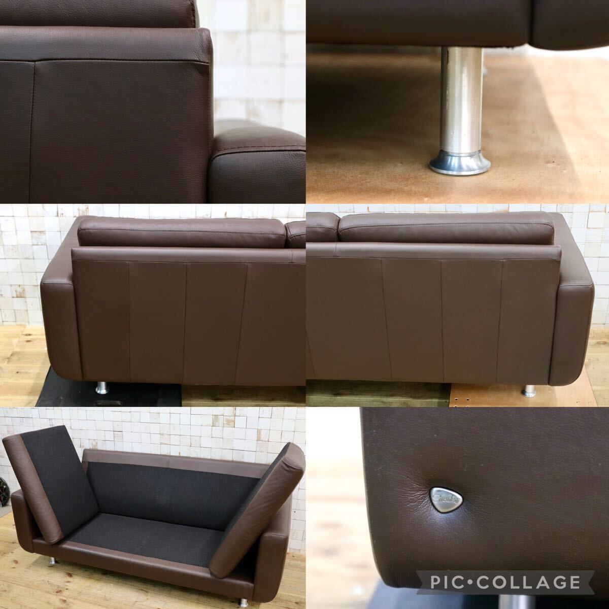 GMJK223○EKORNES / エコーネス Stressless Emma E200 2人掛けソファ パロマレザー ブラウン ノルウェー家具 定価約51.3万円