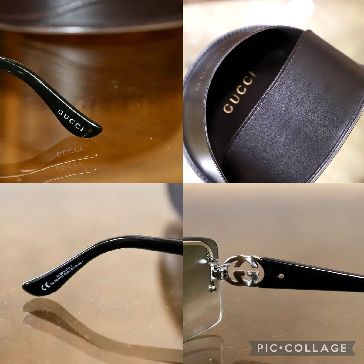 GMJS121○GUCCI / グッチ GG 2804/F/S インターロッキングG ロゴ サングラス ブラック グラデーションレンズ ケース付き イタリア製