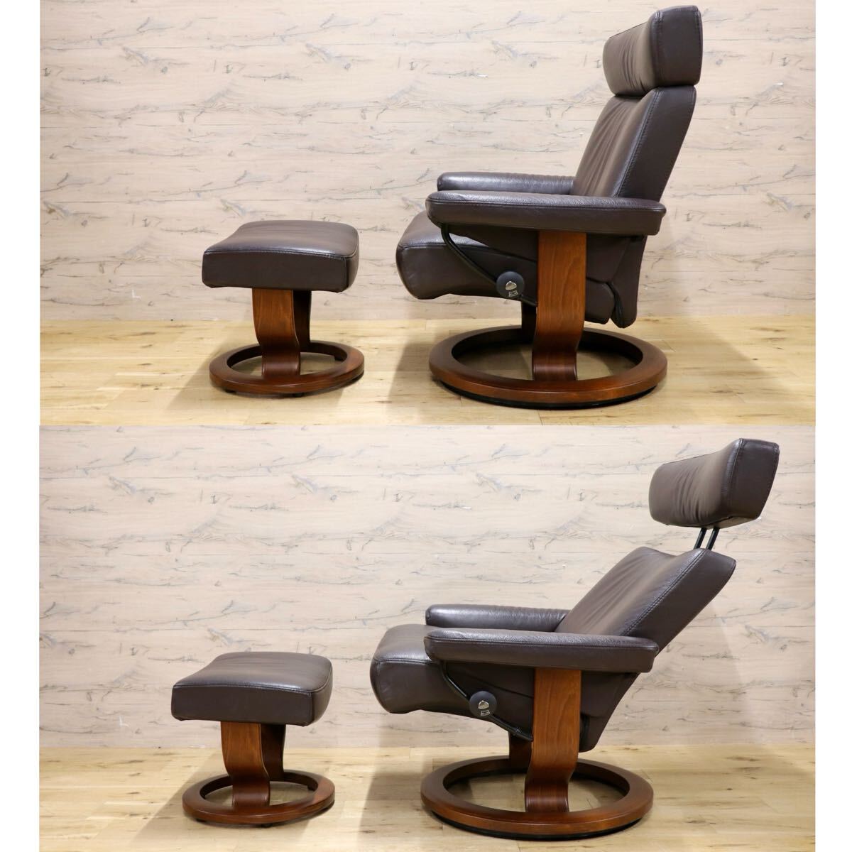 GMJN47○EKORNES / エコーネス ストレスレスチェア Taurus タウルス リクライニングチェア オットマン セット 北欧 ノルウェー 本革 希少