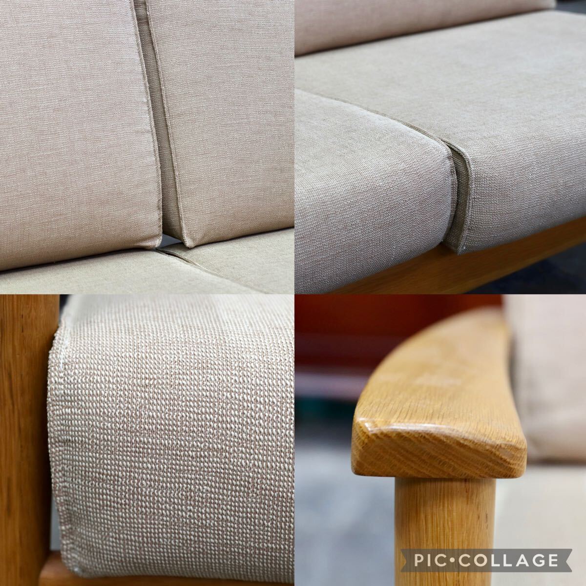 GMJS175○IDC OTSUKA / IDC大塚家具 シネマN 2人掛けソファ オーク材 ファブリック 北欧スタイル