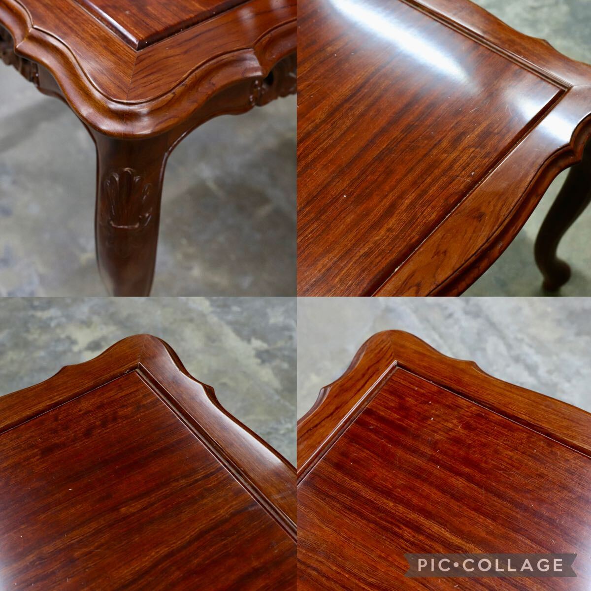 GMJH403D○中国美術 唐木 飾り台 花台 透かし彫り 猫脚 木彫刻 唐物 中国家具 サイドテーブル アンティーク調 クラシック
