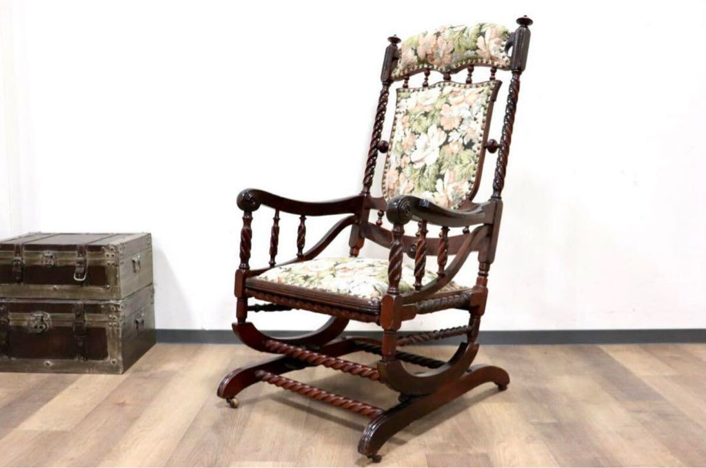 GMHT3○英国 イギリス アンティーク ロッキングチェア 揺り椅子 