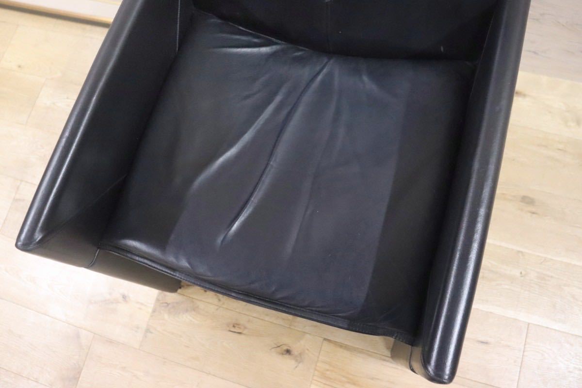 GMGK341B○Artfort / アーティフォート イージーチェア 黒 本革 イタリアモダン ヴィンテージ 稀少 検）cassina マリオベリーニ ブレイク