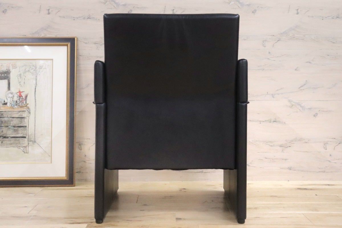 GMGK341B○Artfort / アーティフォート イージーチェア 黒 本革 イタリアモダン ヴィンテージ 稀少 検）cassina マリオベリーニ ブレイク