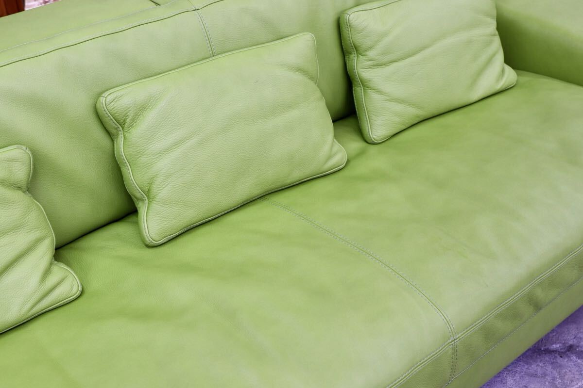 GMIK371○Contempo furniture / コンテンポ 大型 3人掛けソファ トリプルソファ イタリア製 本革 長椅子 検）cassina b&b arflex