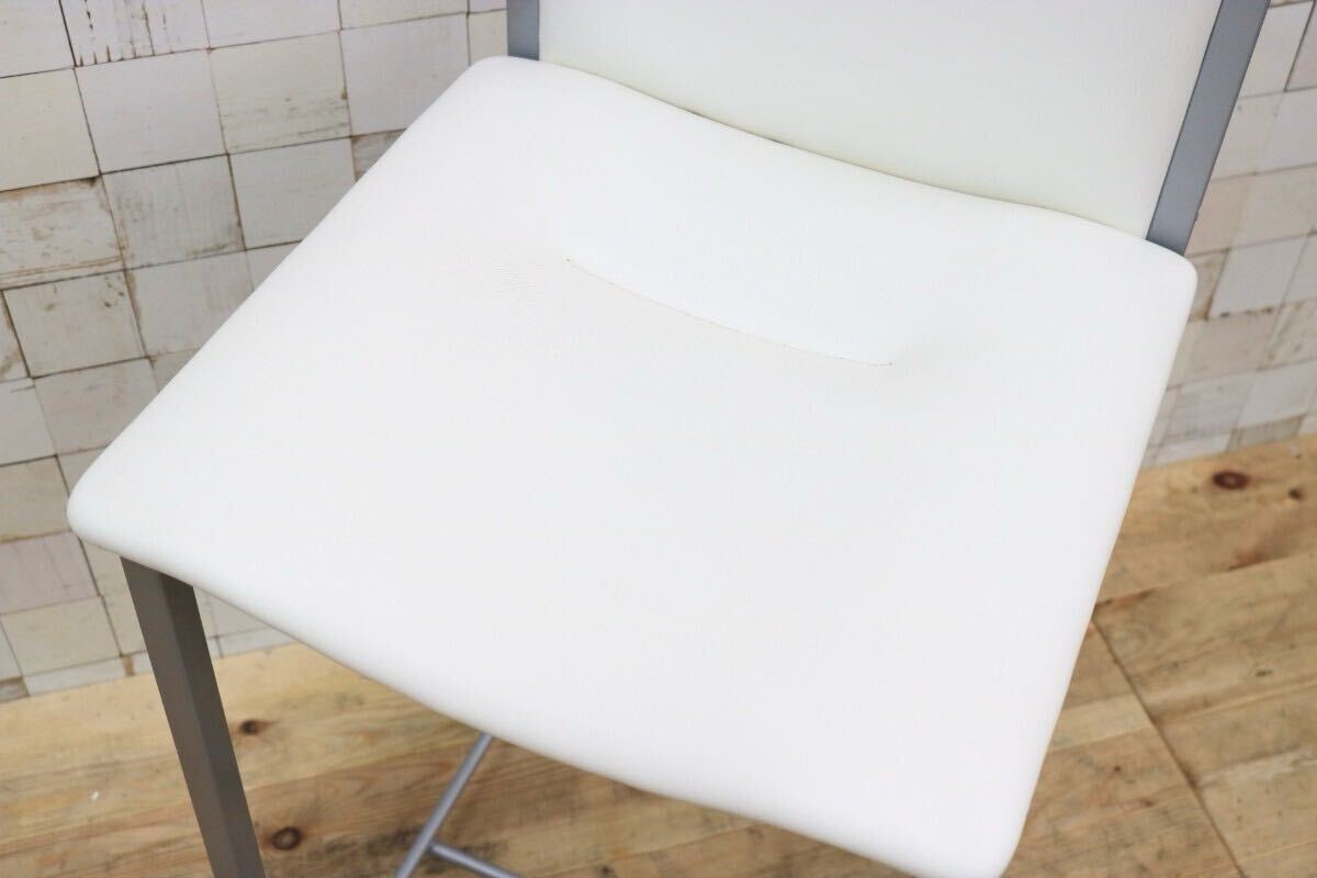GMIO64○６脚セットcassina ixc / カッシーナイクスシー LIMA リマ レザー カウンターチェア ハイチェア 椅子 白 イタリアモダン 定価約13万