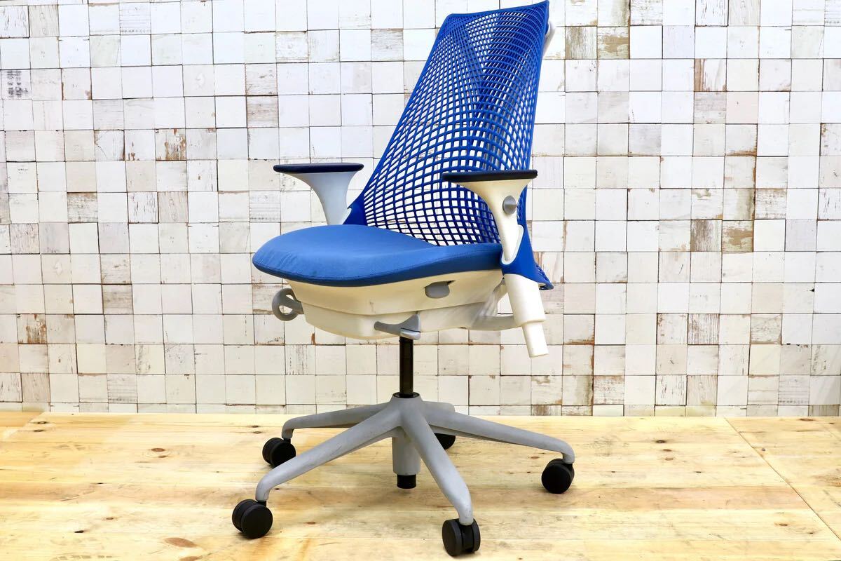 GMHK379F○Herman Miller / ハーマンミラー セイルチェア デスクチェア オフィスチェア ワークチェア ブルー 定価約11.8万