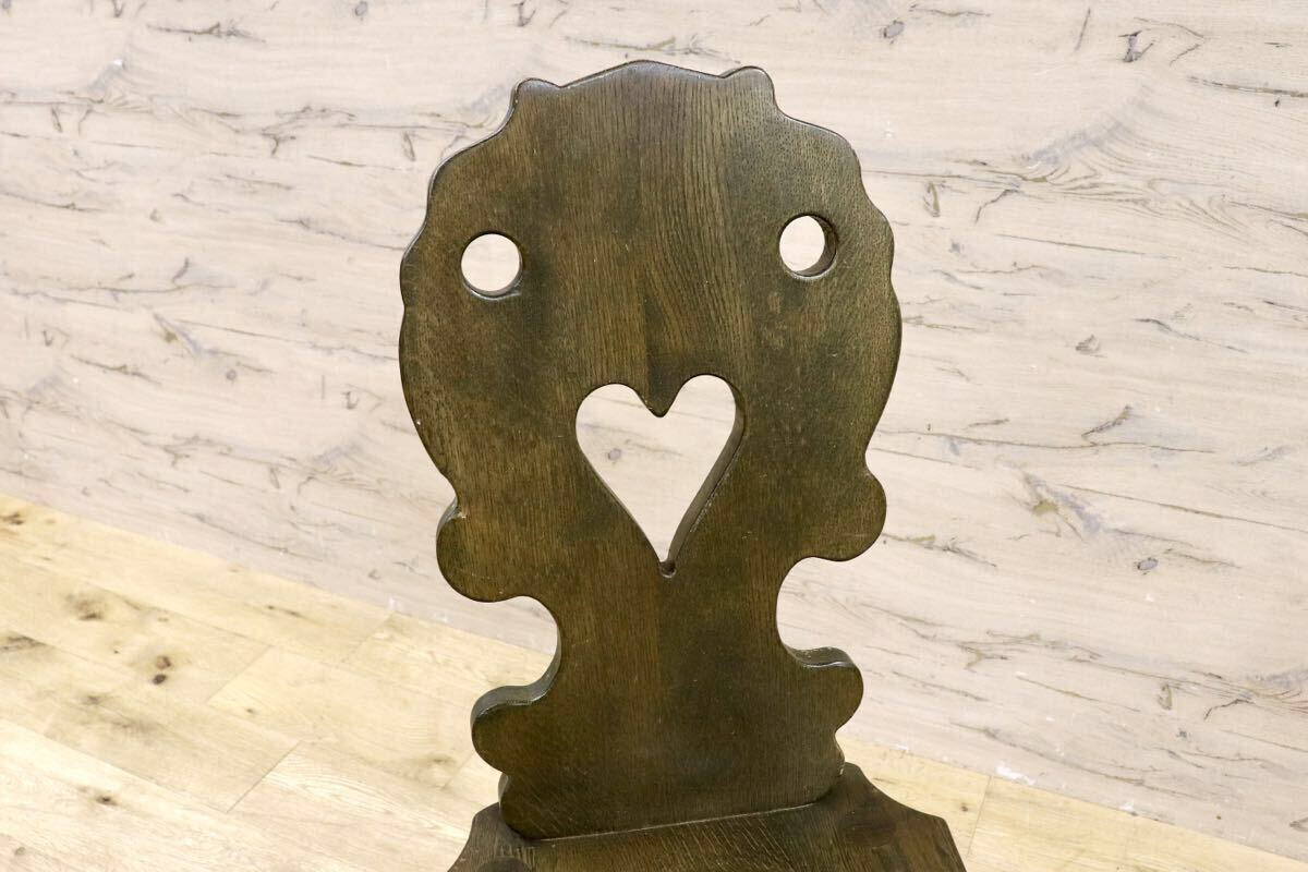 GMIK619A○ハート ダイニングチェア 2脚セット アームレスチェア 椅子 カントリー ヴィンテージ アンティーク デザイン 木製家具