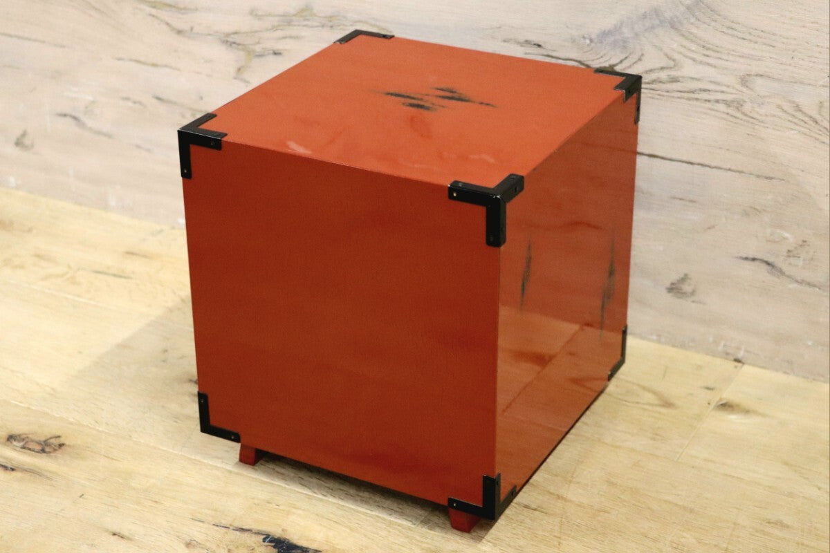 GMIH311C○島安汎工芸製作所 紀州根来塗 漆器塗 3段 小引き出し 小物入れ 小箪笥 チェスト 収納箱 薬箱 和家具 和風 昭和レトロ 美品