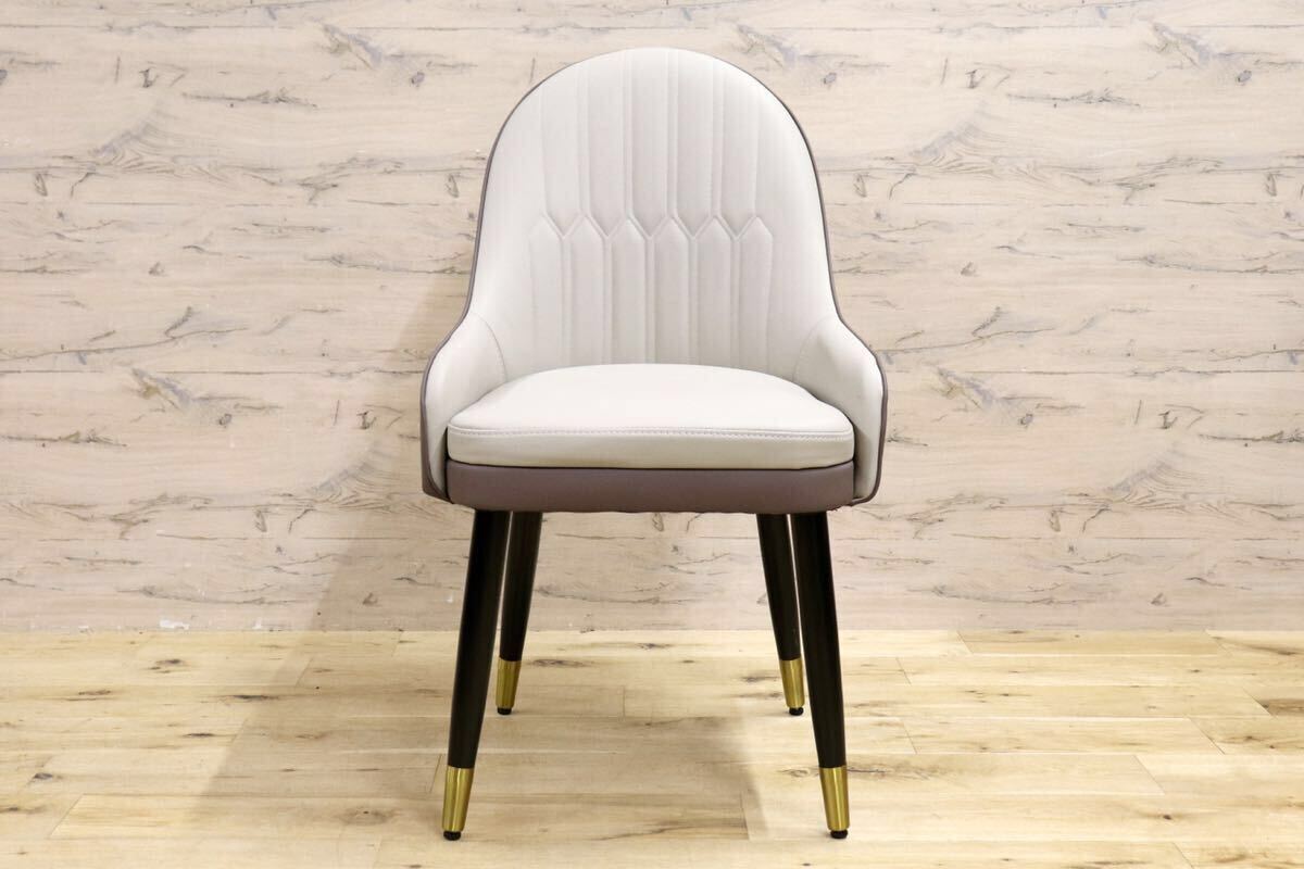 GMIS334D○モダン ダイニングチェア セミアームチェア 椅子 食卓椅子 レザー シンプル スタイリッシュ インテリア