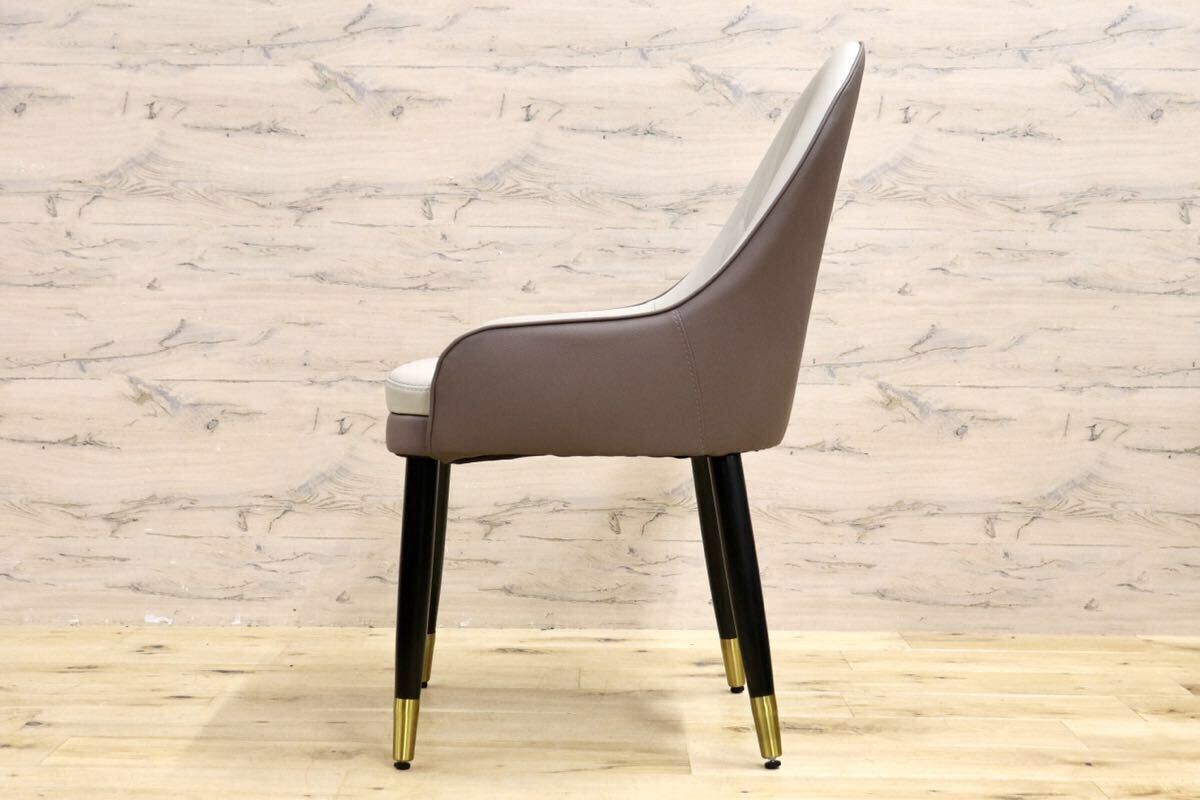 GMIS334D○モダン ダイニングチェア セミアームチェア 椅子 食卓椅子 レザー シンプル スタイリッシュ インテリア