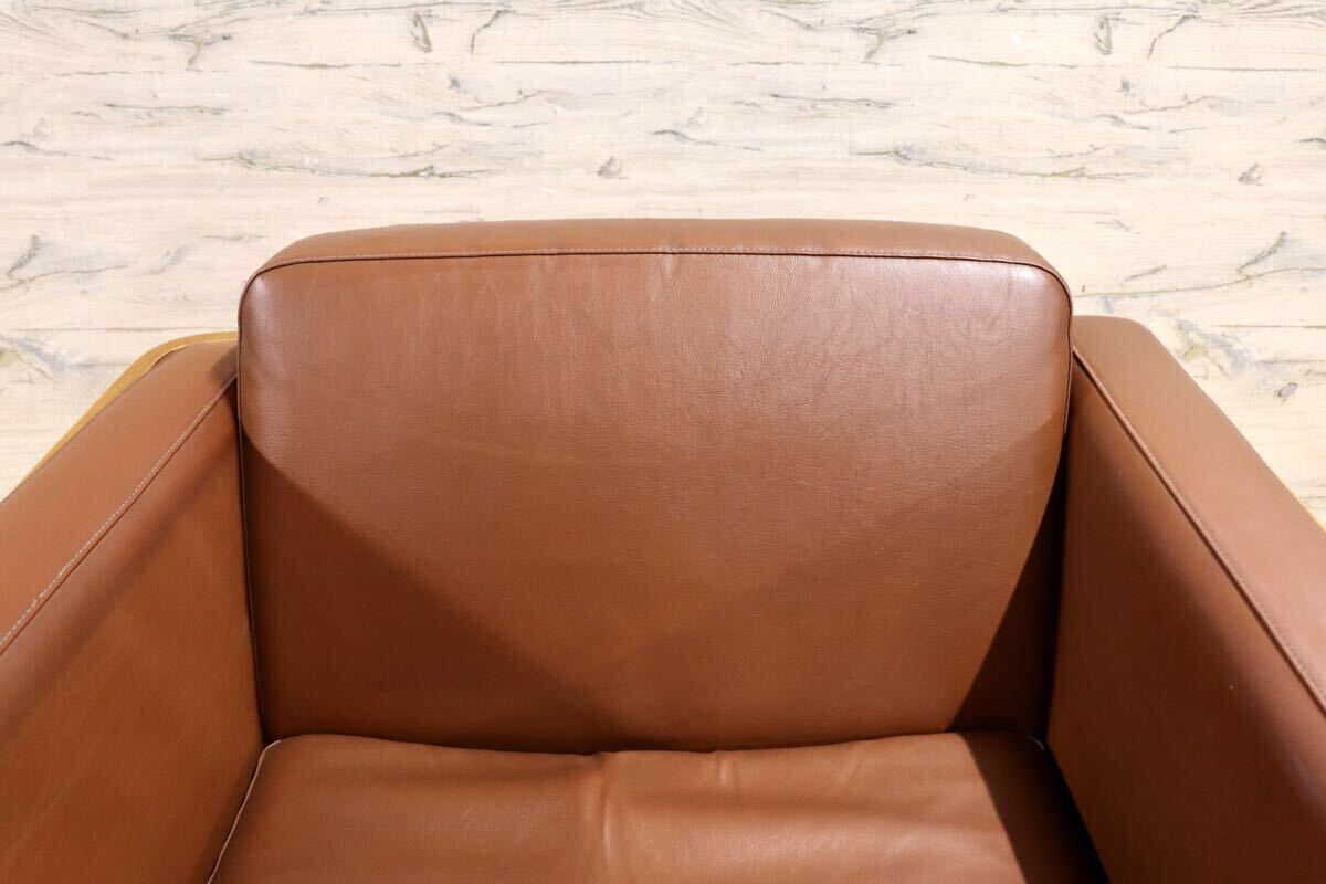 GMIK654C○天童木工 / Tendo HACO ハコ チーク材 ジャパニーズモダン ヴィンテージ 1人掛けソファ シングルソファ 合皮 剣持勇 稀少