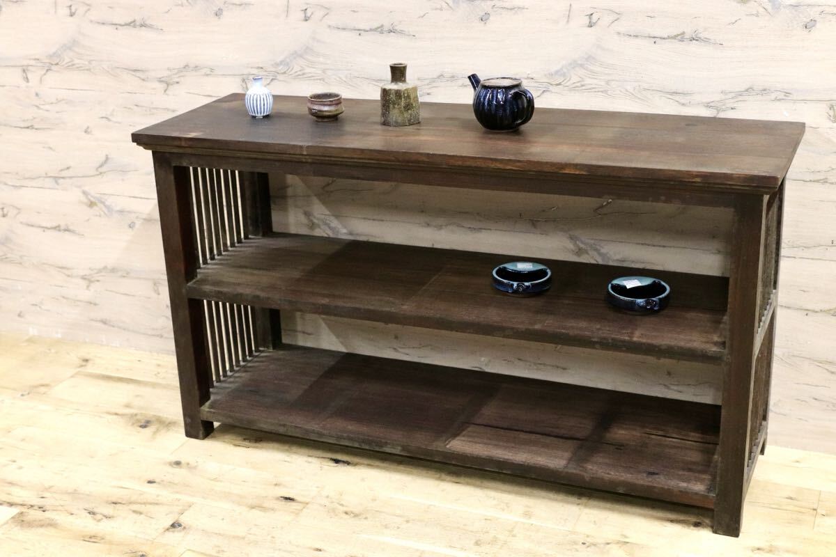 GMIK730○和モダン レトロ アンティーク ラック シェルフ ディスプレイ棚 店舗什器 古木 ヴィンテージ 飾り棚 サイドボード