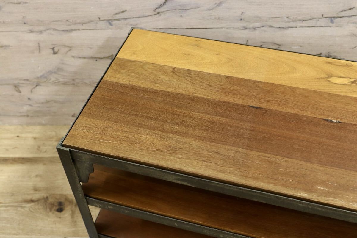 GMIK767B○unico / ウニコ LUMUER ランバー オープンシェルフ ラック キャスターラック テレビボード ローボード インダストリアル 廃番