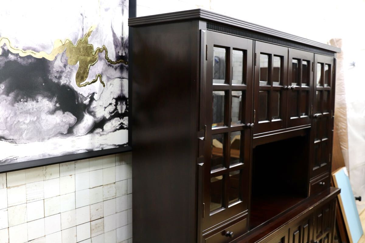 GMIH371○民芸家具 食器棚 キャビネット カップボード リビングボード 和家具 アンティーク 昭和レトロ