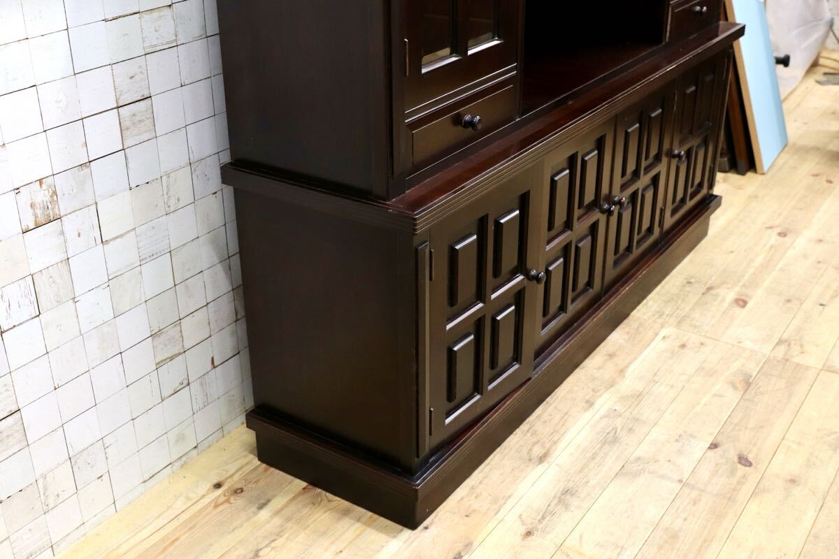 GMIH371○民芸家具 食器棚 キャビネット カップボード リビングボード 和家具 アンティーク 昭和レトロ