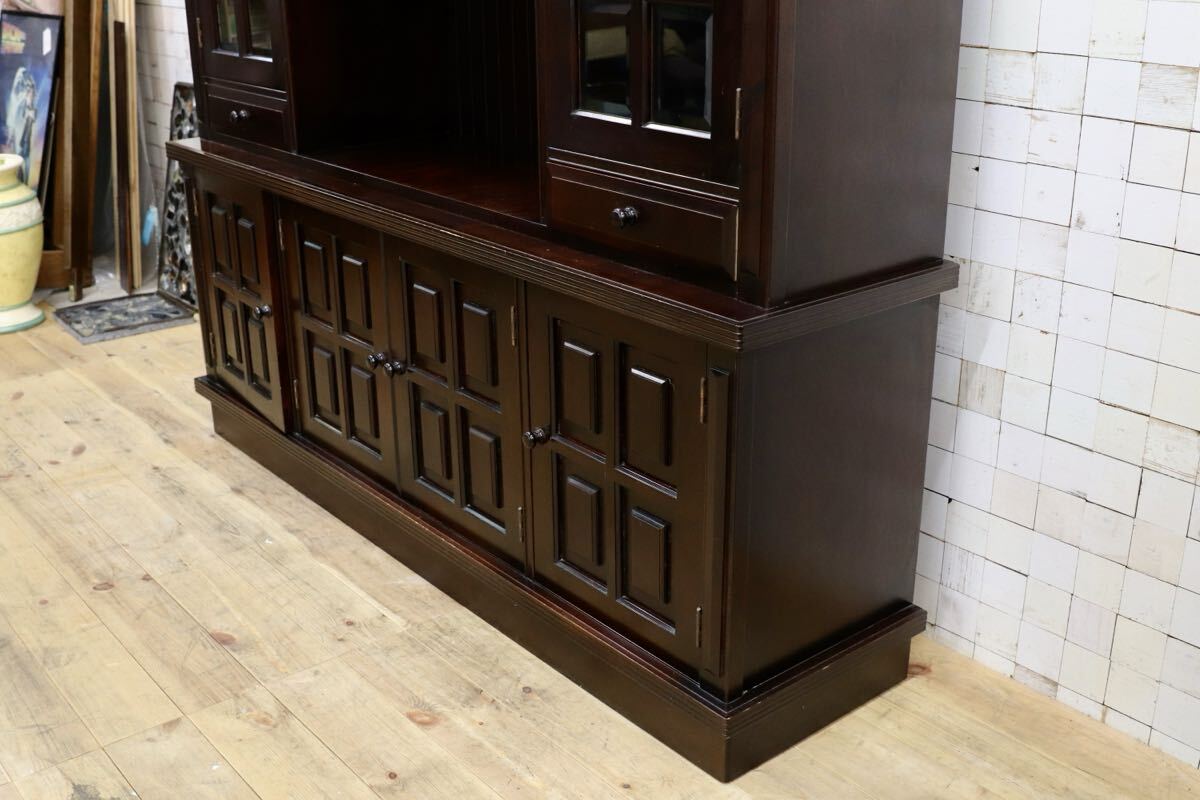 GMIH371○民芸家具 食器棚 キャビネット カップボード リビングボード 和家具 アンティーク 昭和レトロ