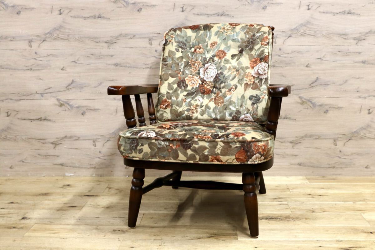 GMIS414B○飛騨産業 / HIDA キツツキ フロンティア アームチェア 椅子 1人掛けソファ ラウンジチェア 廃番 オールド カントリー 稀少