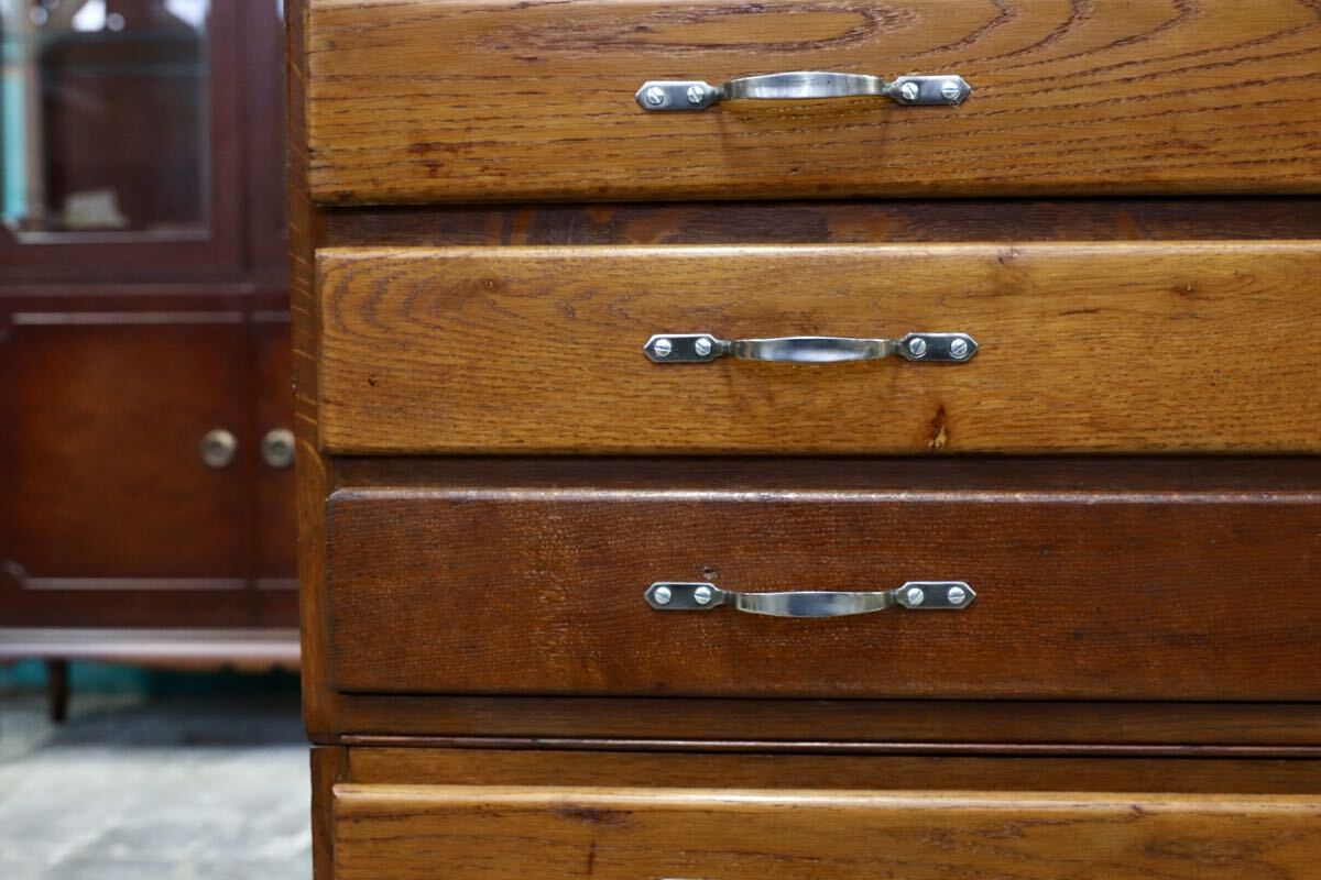 GMIS388○西洋 英国 イギリス アンティーク ワイドチェスト シャツケース 店舗什器 ヴィンテージ