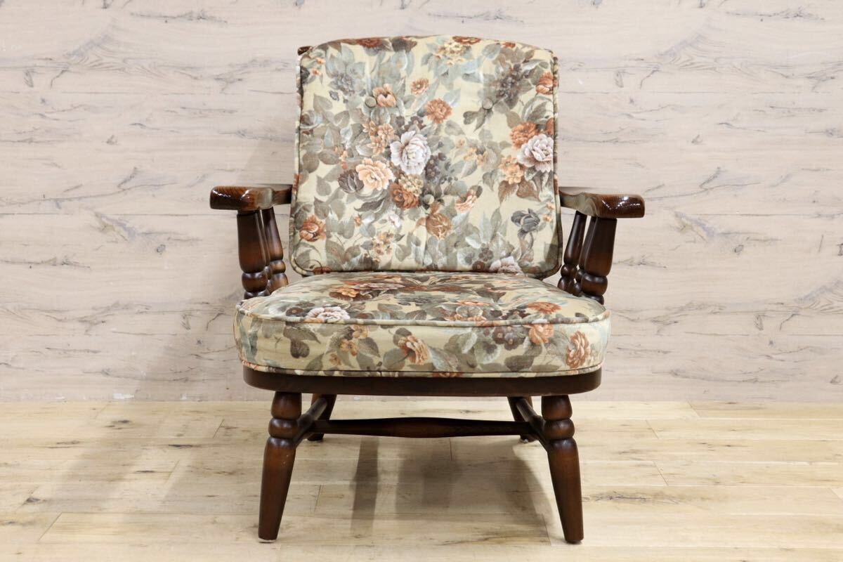 GMIS414C○飛騨産業 / HIDA キツツキ フロンティア アームチェア 椅子 1人掛けソファ ラウンジチェア 廃番 オールド カントリー 稀少