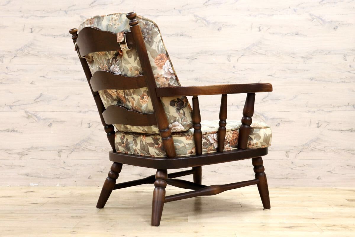 GMIS414D○飛騨産業 / HIDA キツツキ フロンティア アームチェア 椅子 1人掛けソファ ラウンジチェア 廃番 オールド カントリー 稀少