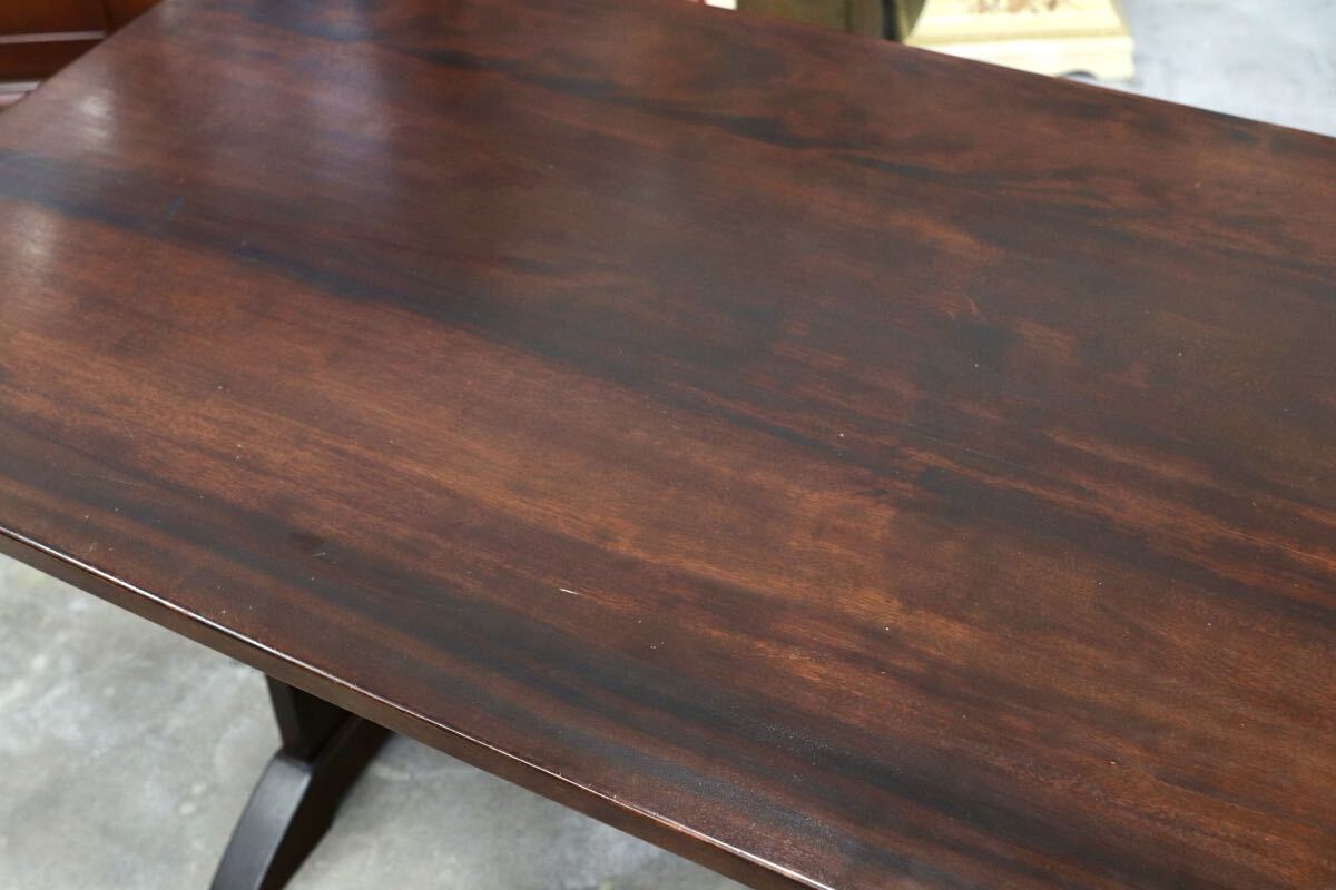 GMIS427○松本民芸民芸家具 T型トレッスル卓 ダイニングテーブル 食卓テーブル ミズメザクラ 稀少 アンティーク 民藝