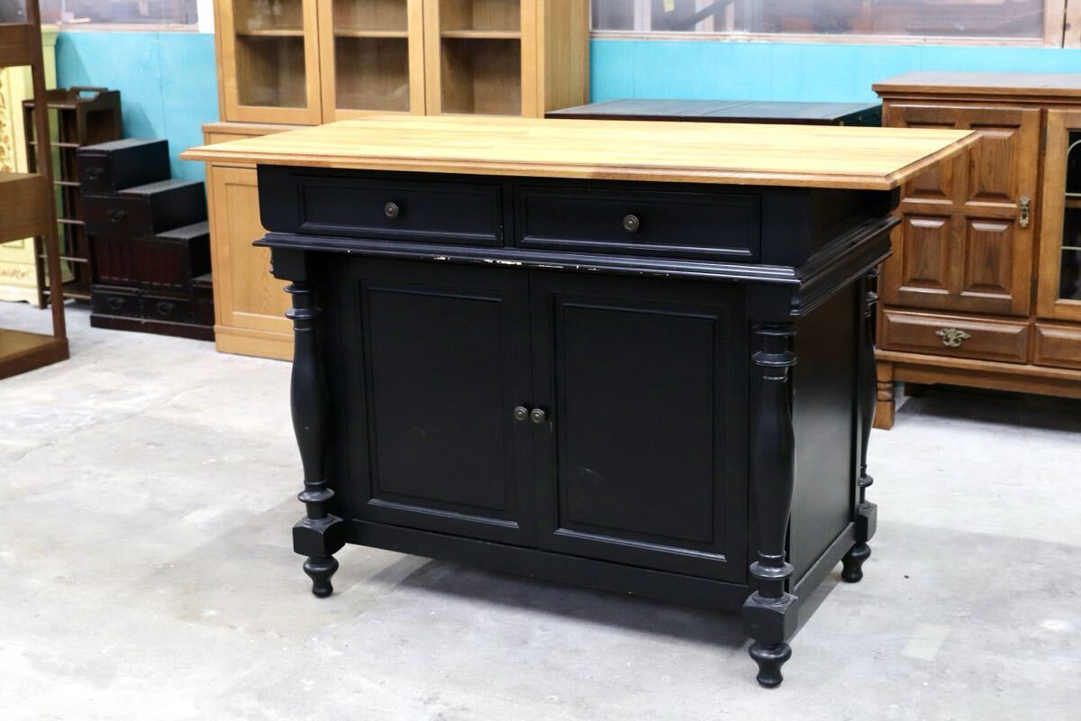 GMIK123○店舗什器 カウンターテーブル サイドボード リビングボード オーク無垢材 レジカウンター キャビネット