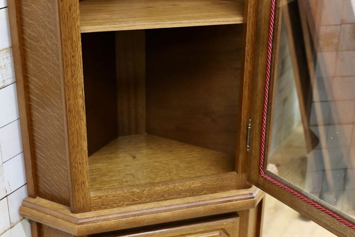 GMHS105○西洋 アンティーク オーク材 コーナーキャビネット 飾り棚 ヴィンテージ