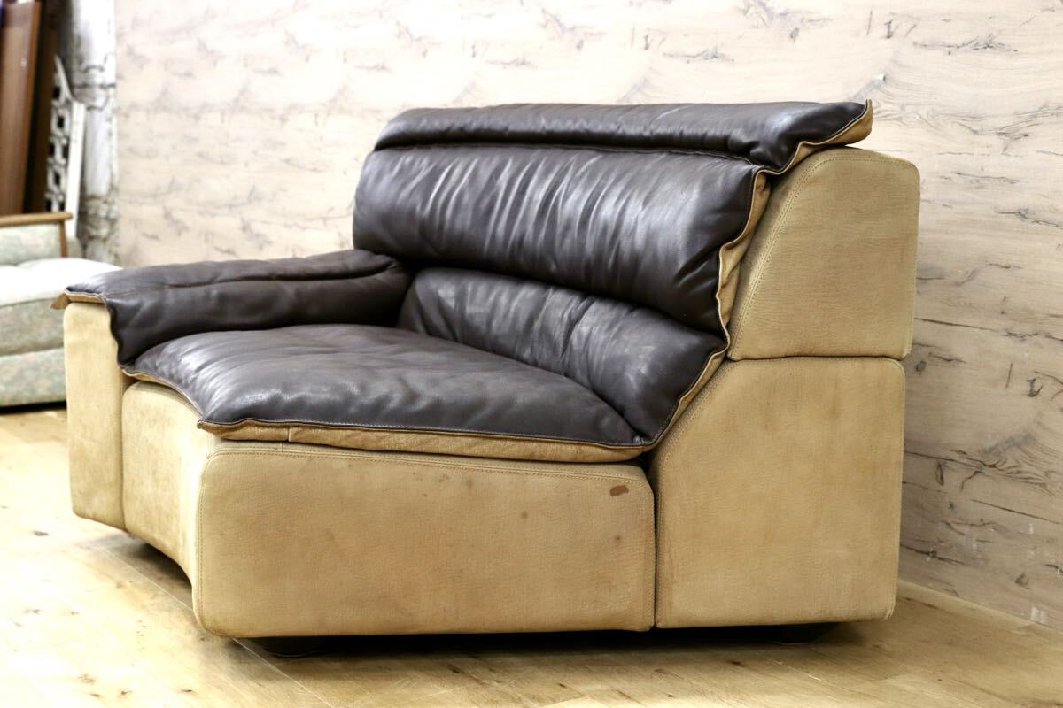 GMIK864C○rossi di albizzate / ロッシディアルビザーテ 1人掛けソファ 右アーム 本革 ヴィンテージ イタリア 最高峰 約140万